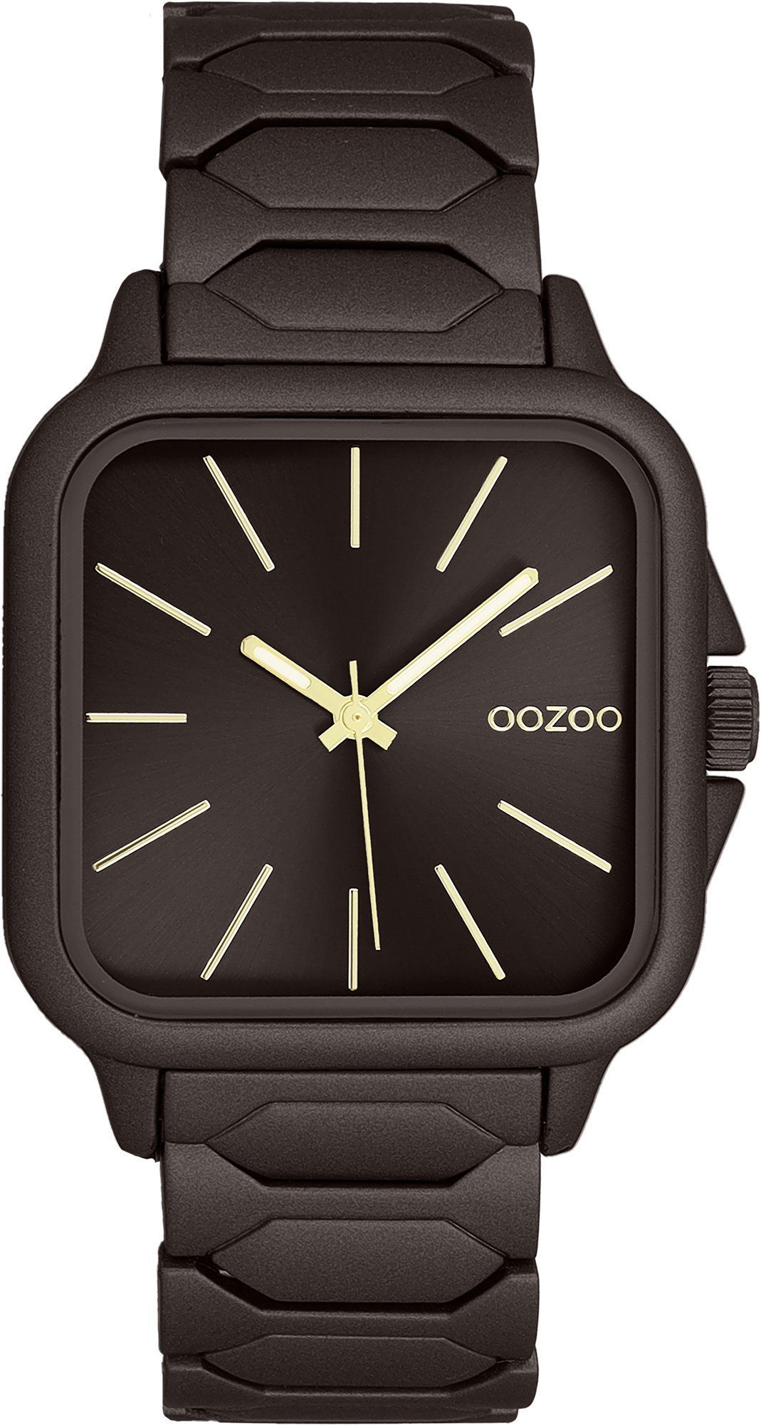 Dark brown OOZOO watch with stainless steel bracelet - C11664